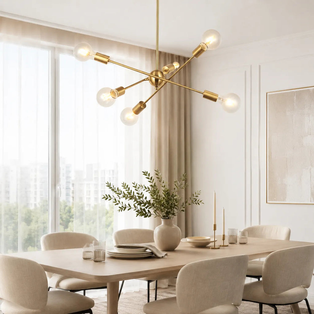 Liora Mid-Century 6-Light Sputnik Chandelier