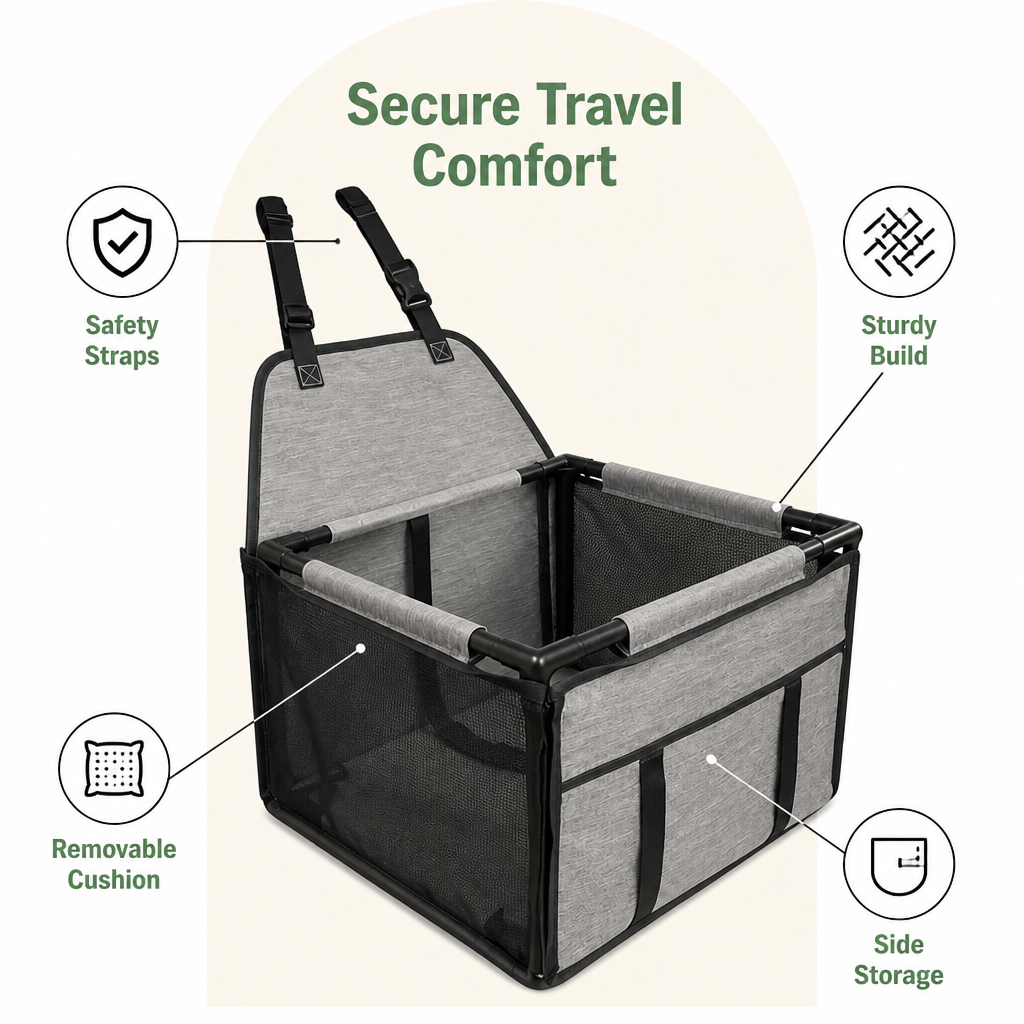 DogBedHouse Seat-Belted Removable Cushion Booster Seat
