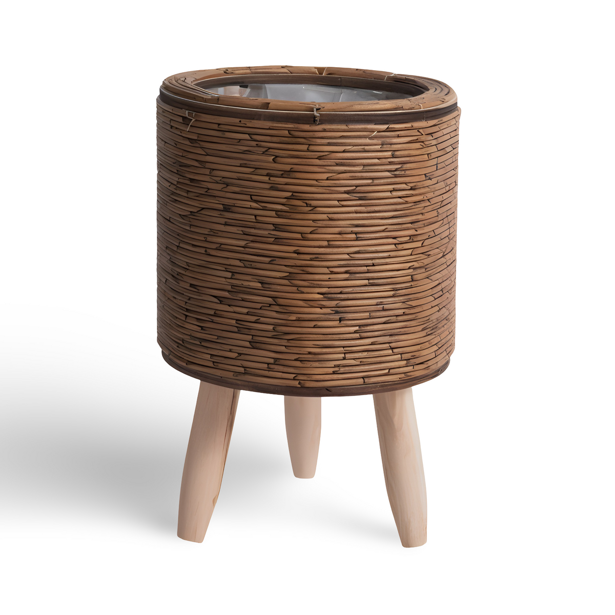 Artificial Basket Planter Rustic Rattan Flower Pot