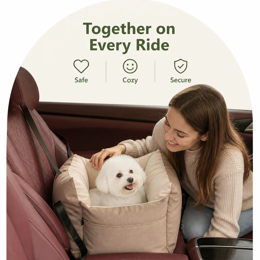 DogBedHouse Integrated Safety Belt & Washable Pet Car Seat (Universal)