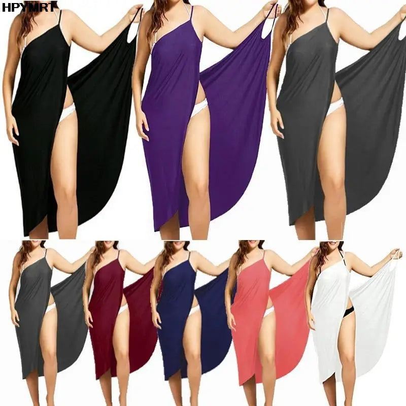 2022 5XL Summer Ladies Halter Dress Solid Color Sexy Suspenders Cross Sleeveless Ladies Clothes Beach Skirt Female Clothing Tops