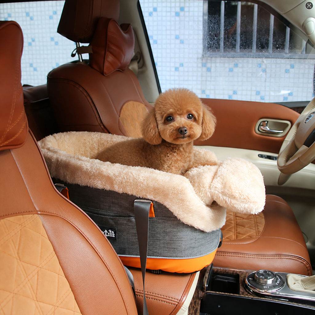 DogBedHouse Polyester Armrest Nest & Organizer Pet Car Seat (Center Console Fit)