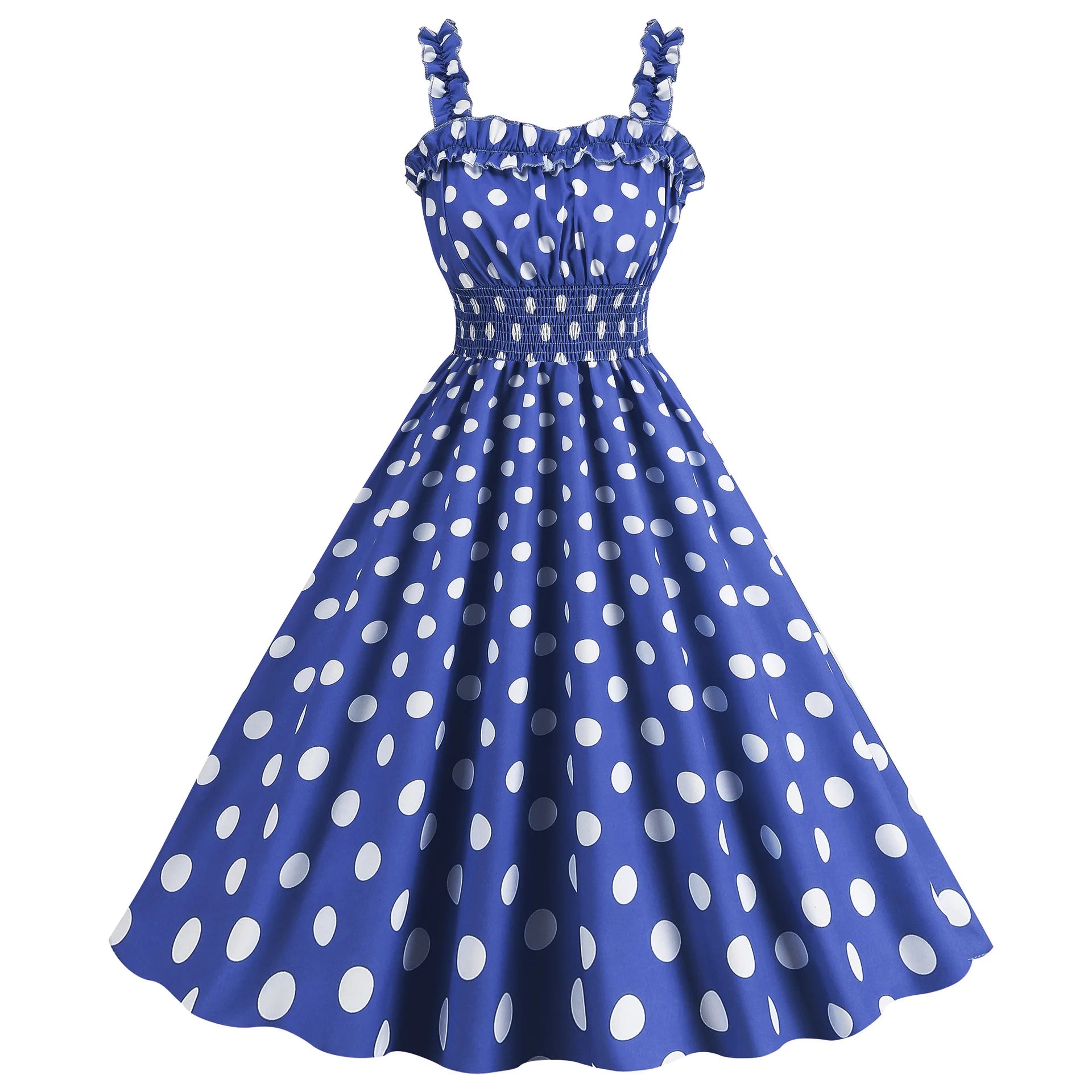 Elegant Women Polka Dot Dress Summer Hepburn 1950s 60s Vintage Sexy Halter Rockabilly Retro Party Office Dresses 2026 Robe Pinup