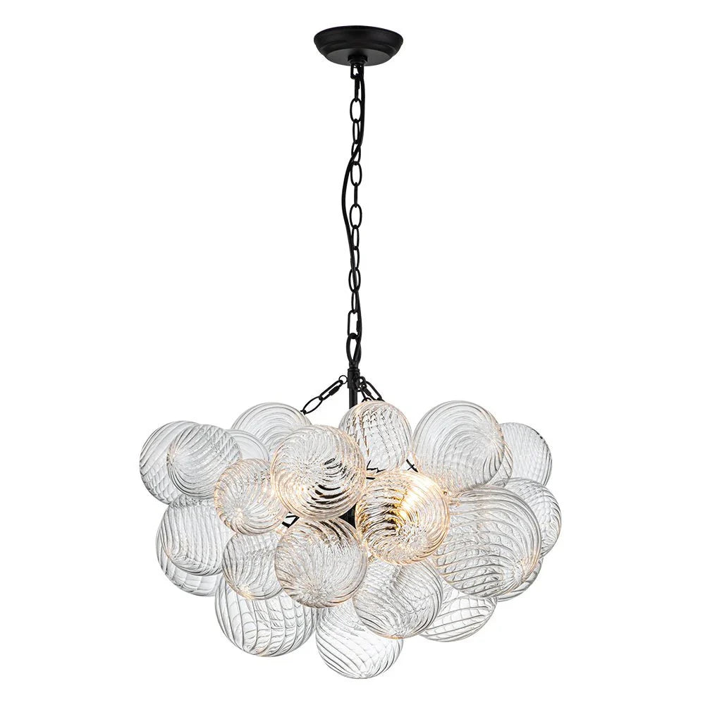 Eleni Clear Ribbed Glass Bubble Chandelier