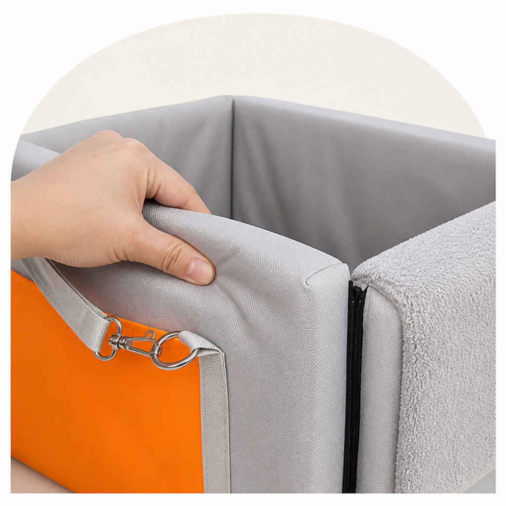DogBedHouse Double-Belt Safety & Padded Car Booster Seat (Armrest Console)