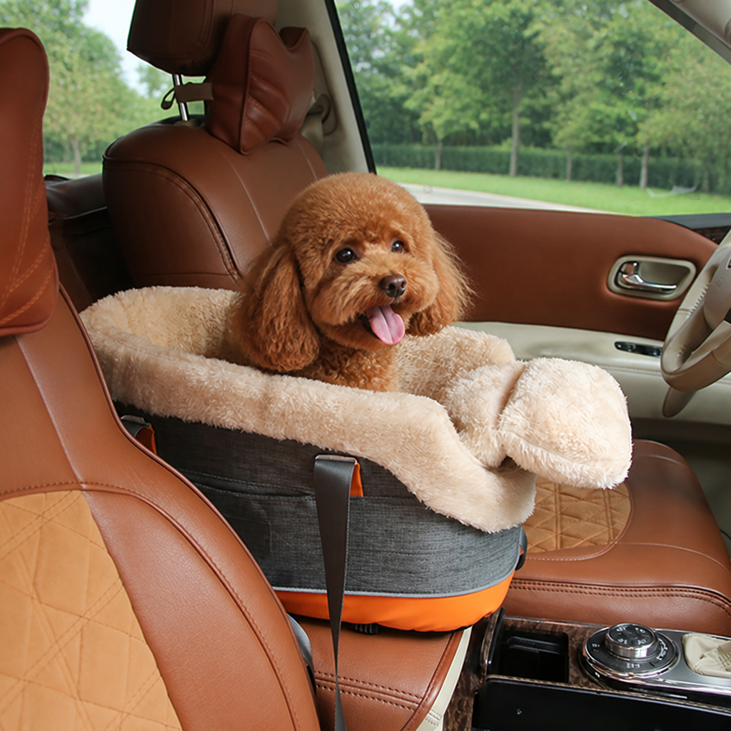 DogBedHouse Polyester Armrest Nest & Organizer Pet Car Seat (Center Console Fit)
