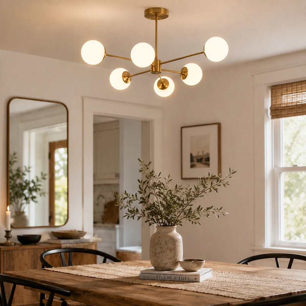 Yvonne Mid-Century Bubble Glass Sputnik Chandelier
