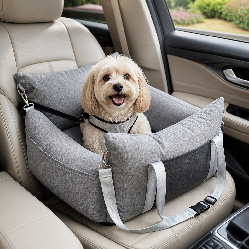 DogBedHouse Safety Harness & Multi-Carry Booster Seat (Fits Front & Back Seats)