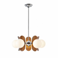 Chandelier | Opal Glass Sphere Design | Iron & Glass, 60×40 cm | Height-Adjustable Suspension