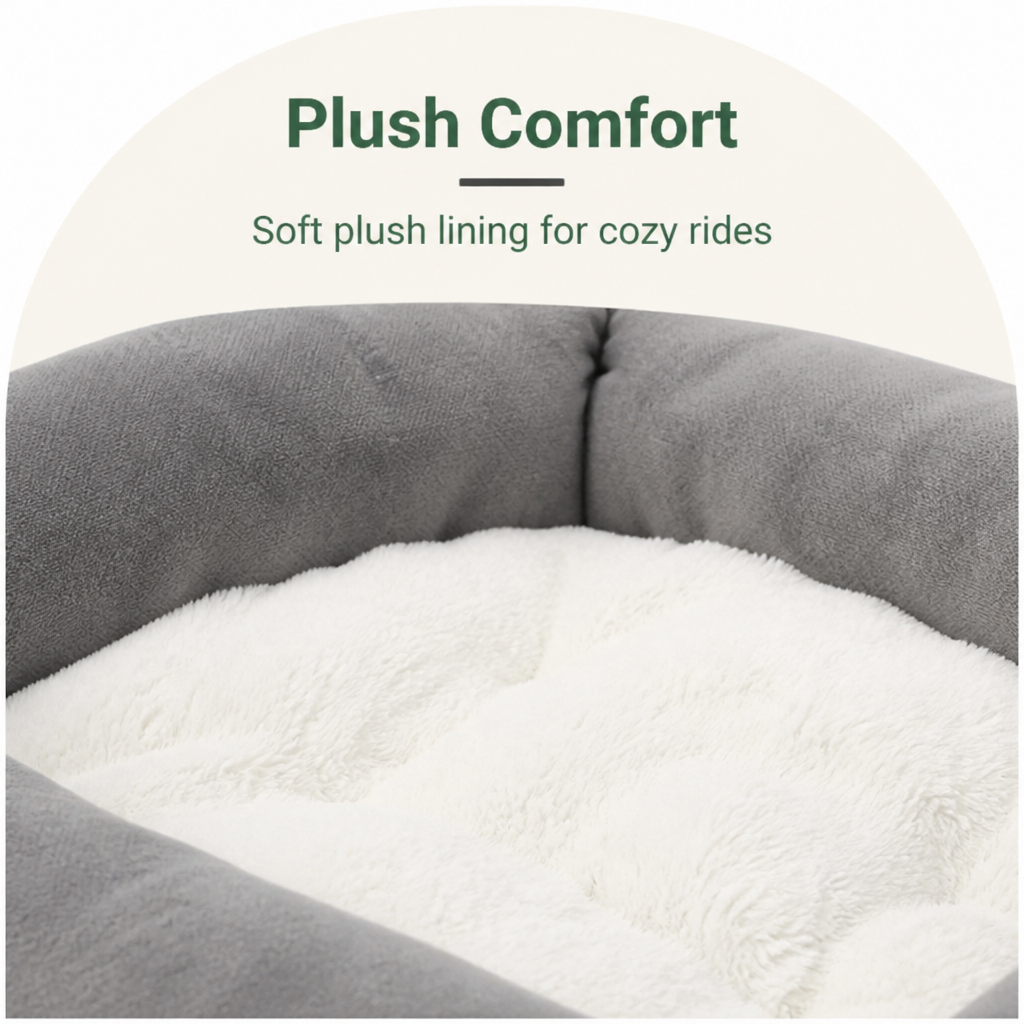 DogBedHouse Cushioned Plush Washable Car Seat Cover (Foldable Hammock)