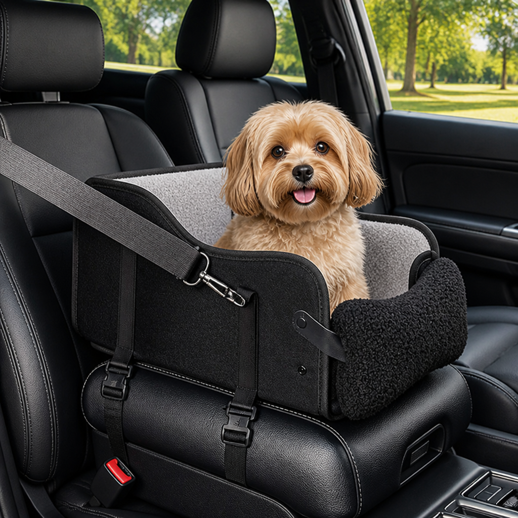 DogBedHouse Adjustable Height & Safety Harness Car Booster Seat