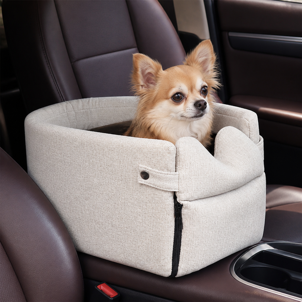 DogBedHouse Plush & Durable Polyester Dog Car Seat (Small/Medium)