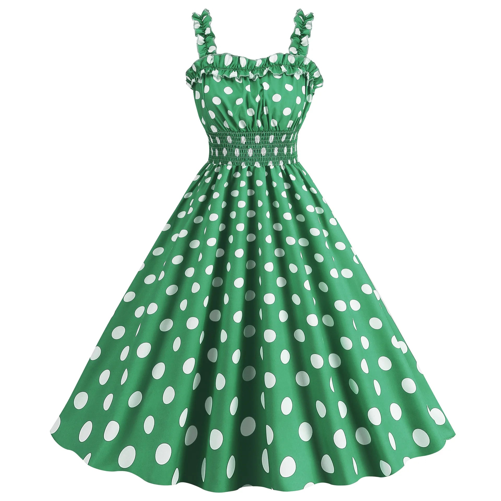 Elegant Women Polka Dot Dress Summer Hepburn 1950s 60s Vintage Sexy Halter Rockabilly Retro Party Office Dresses 2026 Robe Pinup
