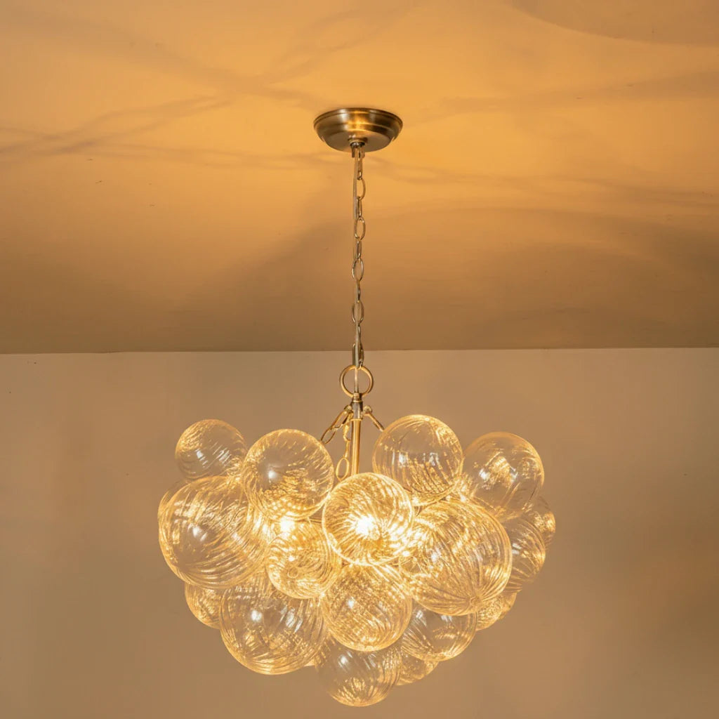 Eleni Clear Ribbed Glass Bubble Chandelier