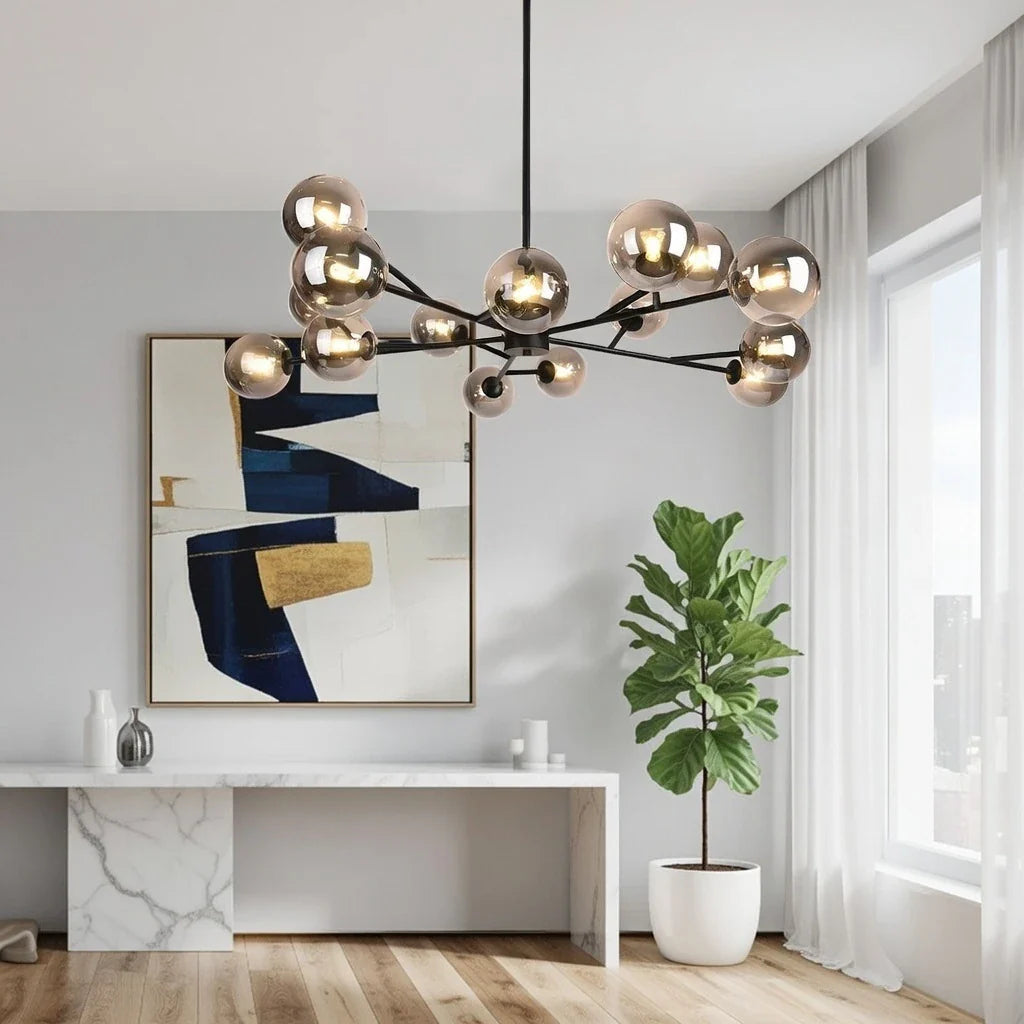 Zinnia 15-Light Mid-Century Bubble Chandelier