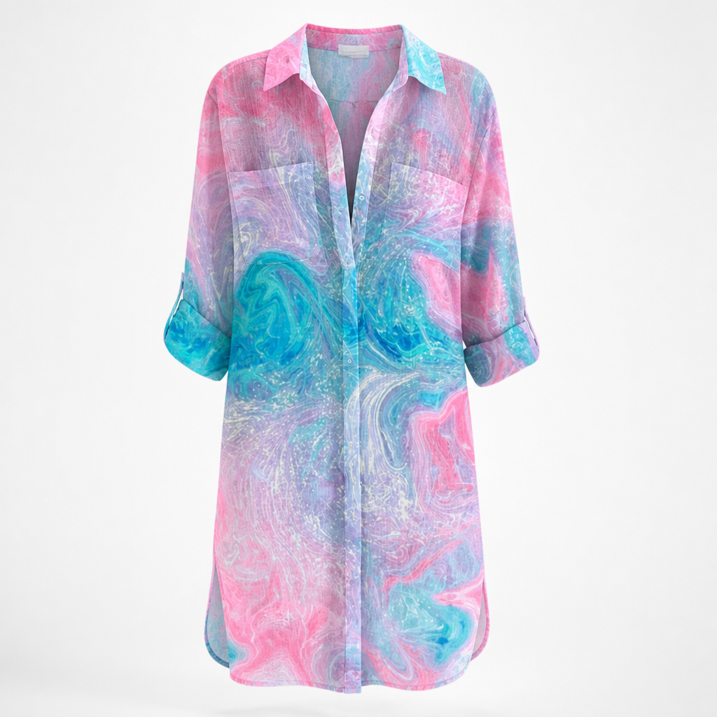 Women's Cotton A-Line Midi Dress | Relaxed Fit | Printed Skirt, Flared Silhouette | Summer Dress, Beach & Garden Party