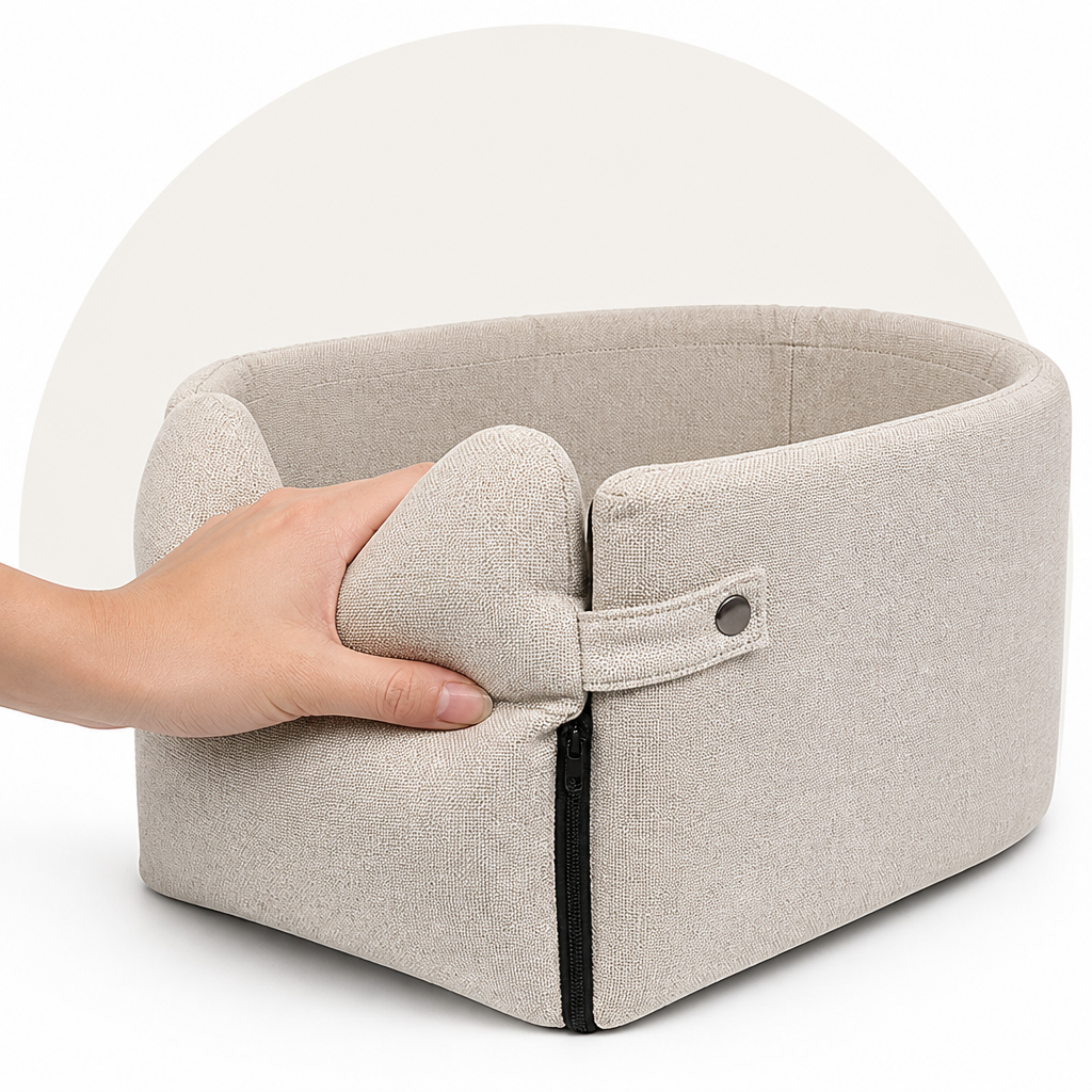 DogBedHouse Plush & Durable Polyester Dog Car Seat (Small/Medium)