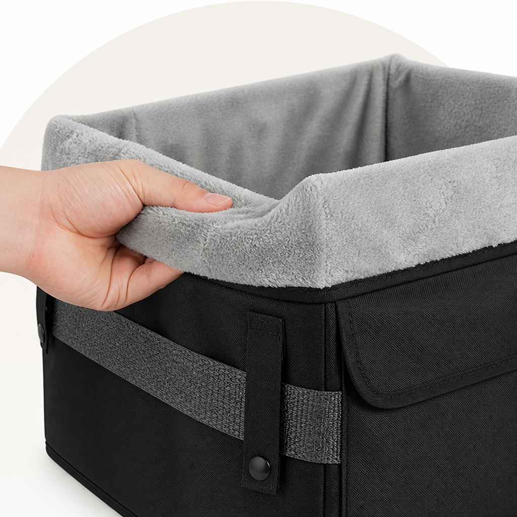 DogBedHouse Washable Foldable Elevated Booster Dog Car Seat (With Storage Bag)