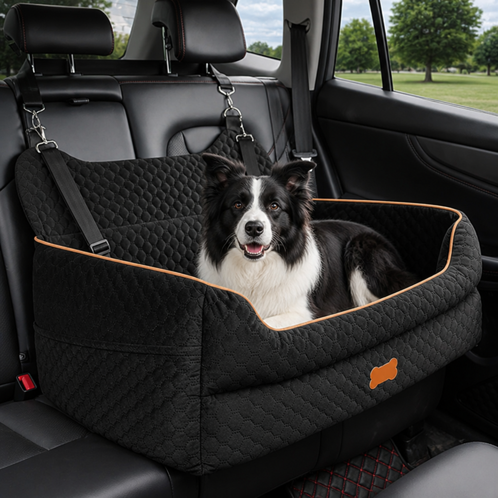 DogBedHouse Thick Padded Dog Booster Seat (Removable & Washable Cover)