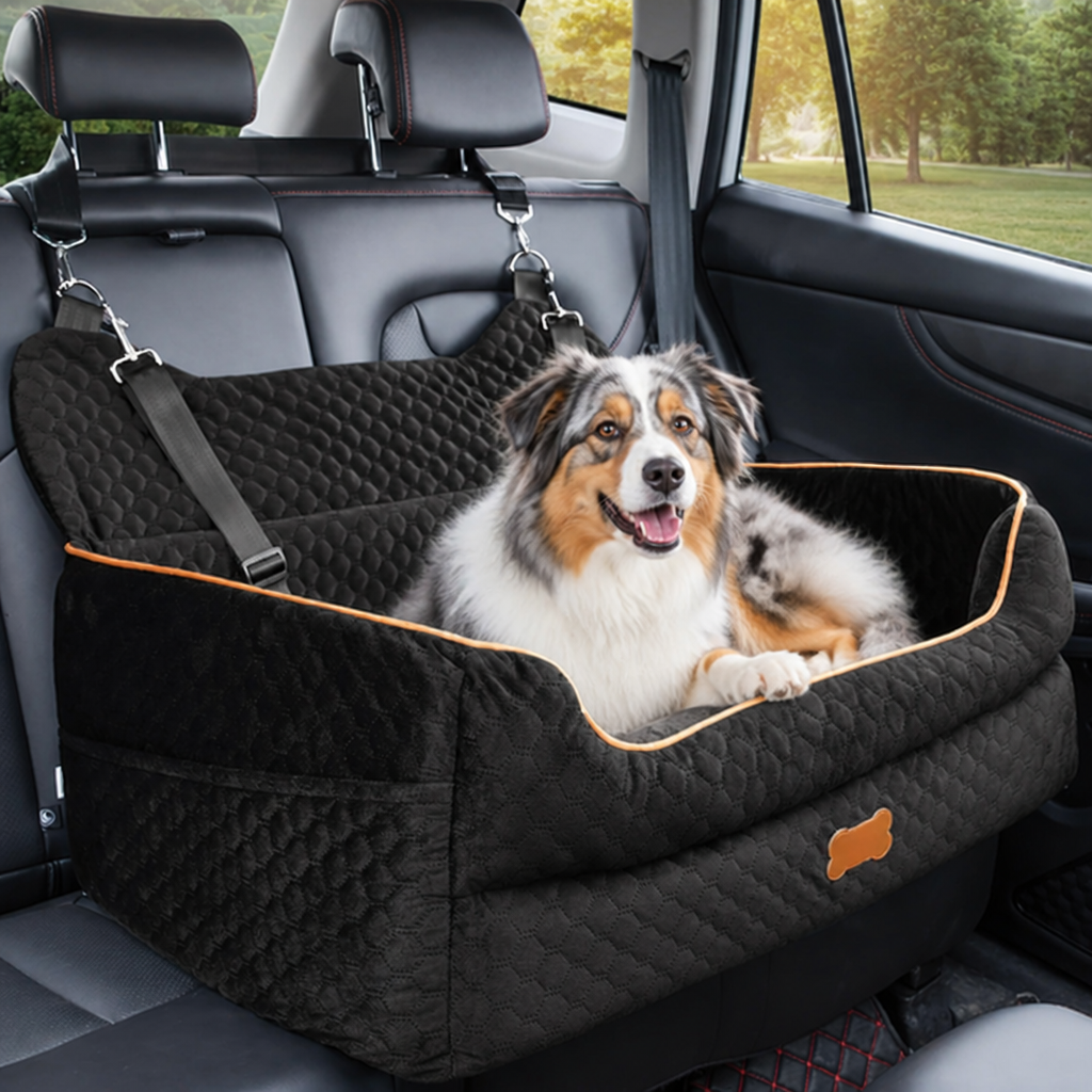DogBedHouse Thick Padded Dog Booster Seat (Removable & Washable Cover)