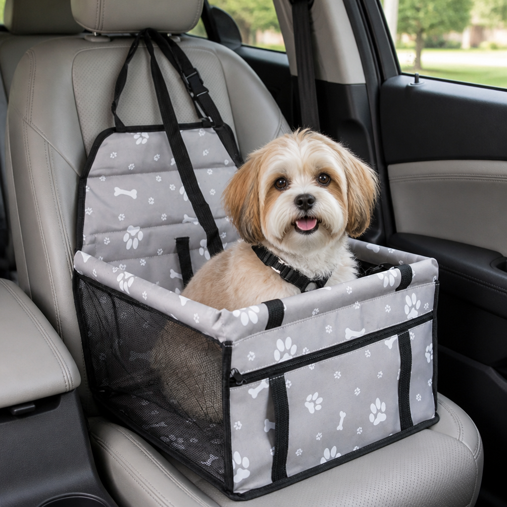DogBedHouse Seat-Belt Compatible Portable & Breathable Car Booster Seat