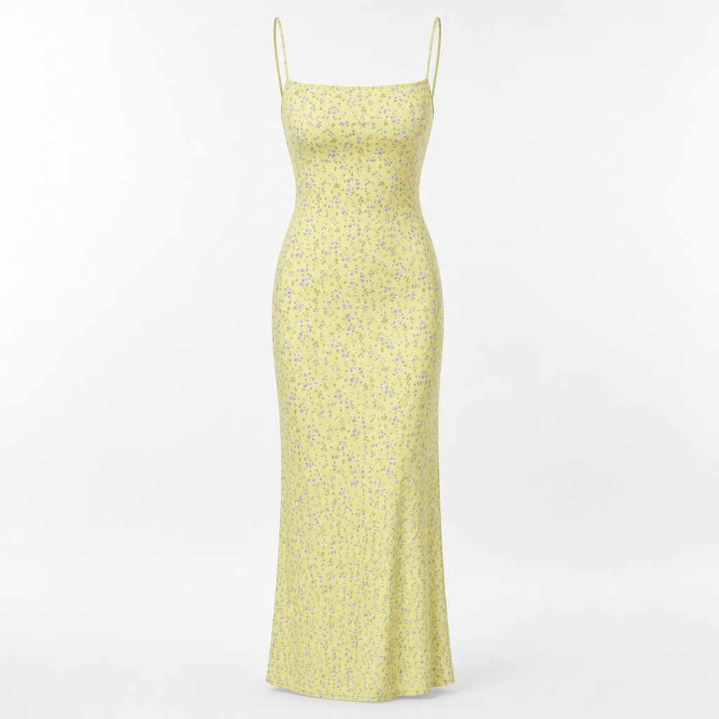 Floral Slim-Fit Backless Sundress