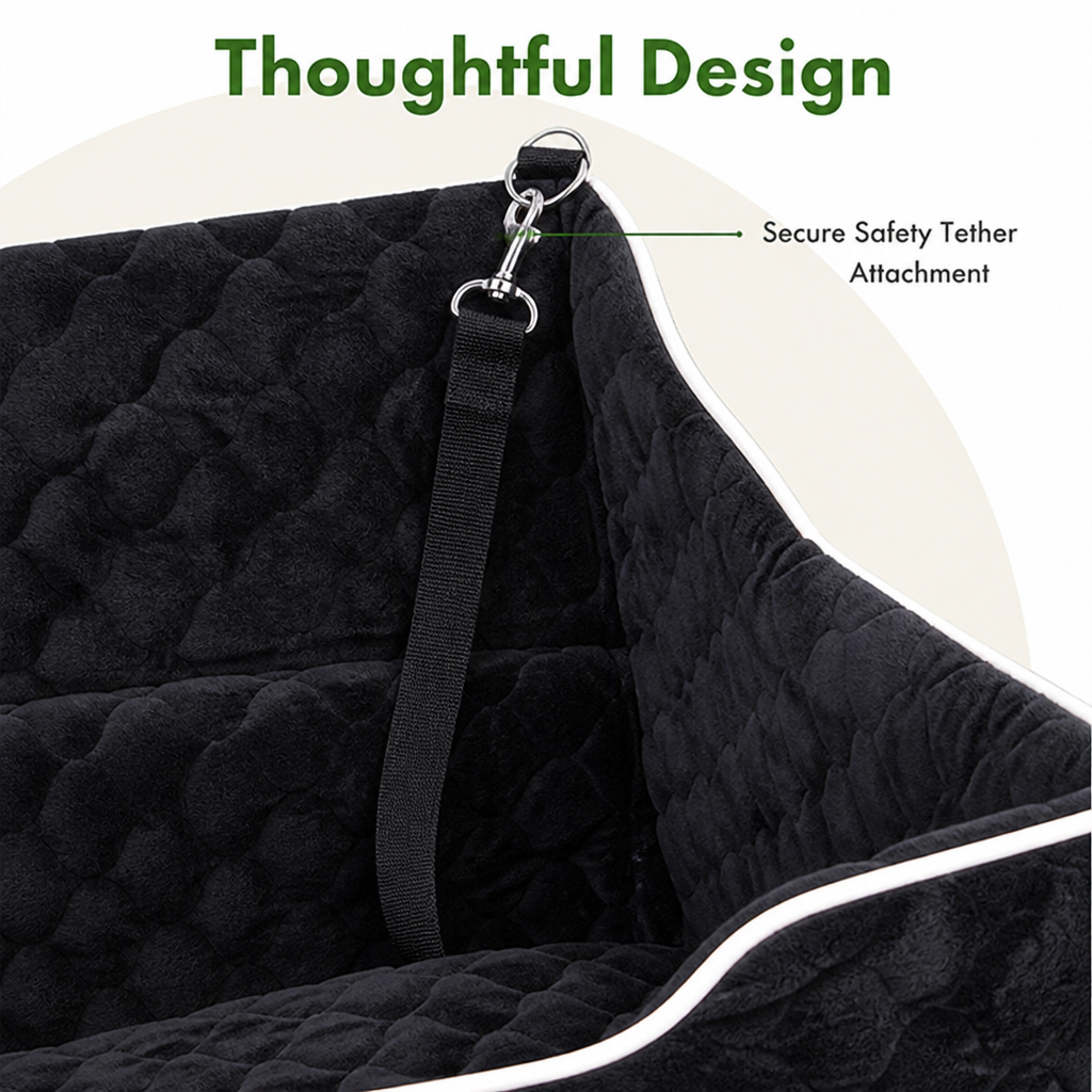 DogBedHouse Large Washable & Tethered Dog Car Seat