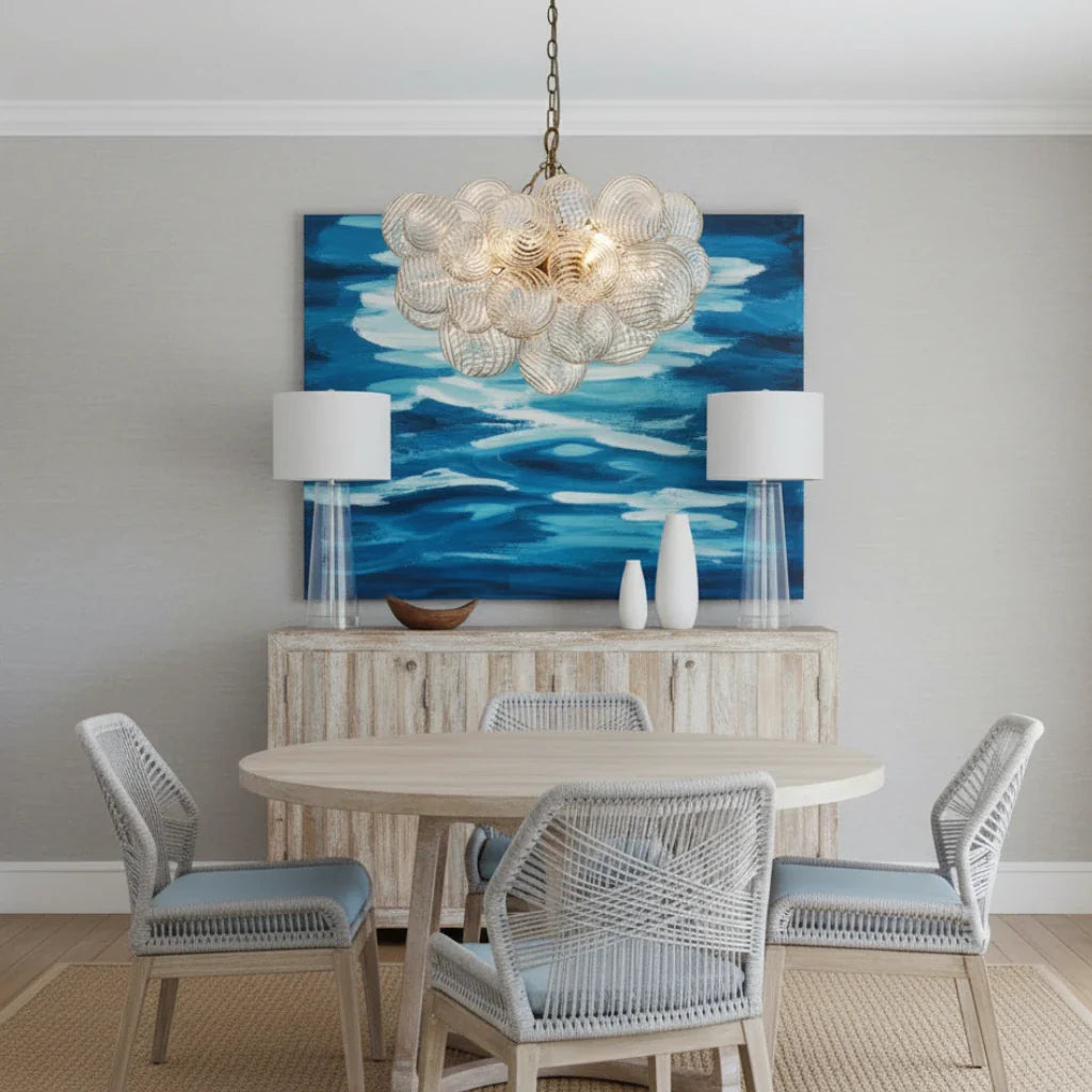 Eleni Clear Ribbed Glass Bubble Chandelier