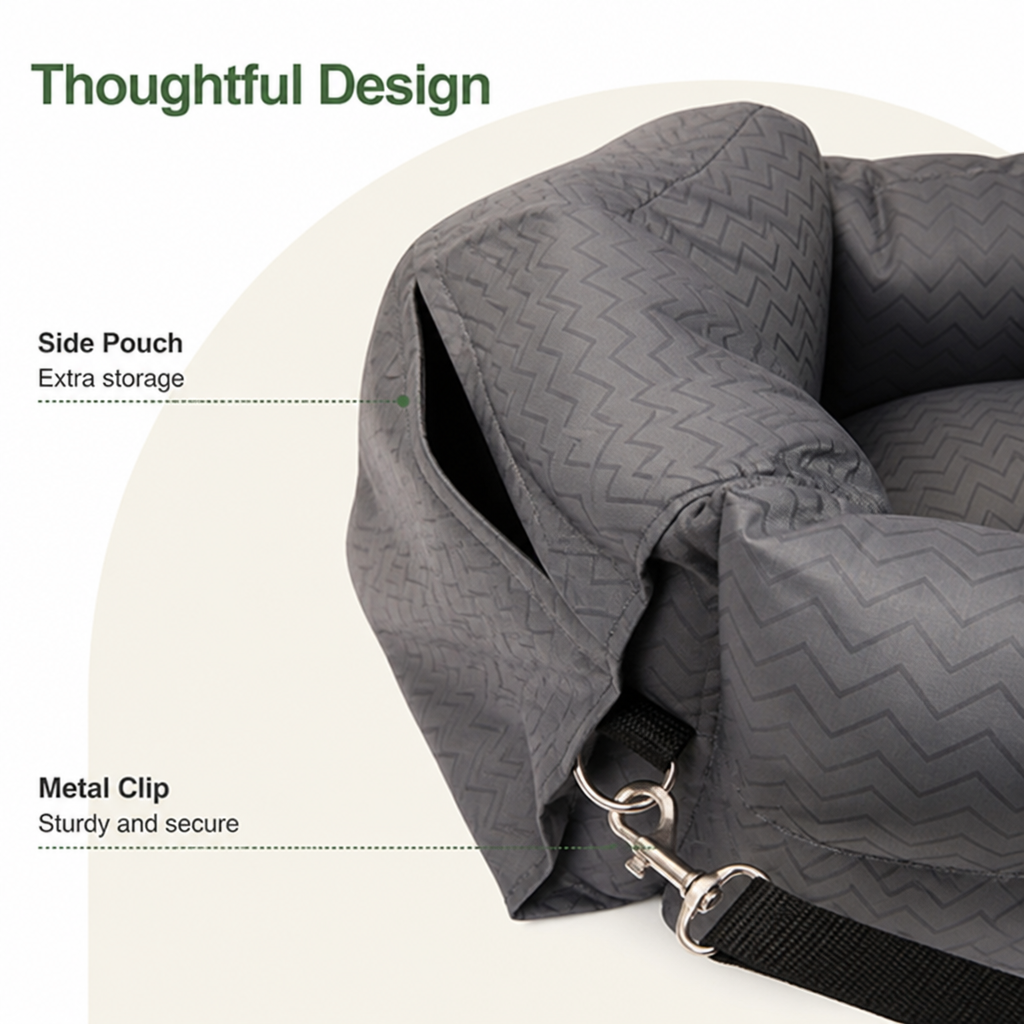 DogBedHouse Breathable Polyester Travel Carrier (Safety Hook & Car Seat Fit)