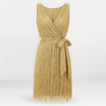 Women's V-Neck Wrap Dress | Regular Fit | Self-Tie Waist, Midi Length | Summer Dress | Wedding Guest Outfit | Evening Wear