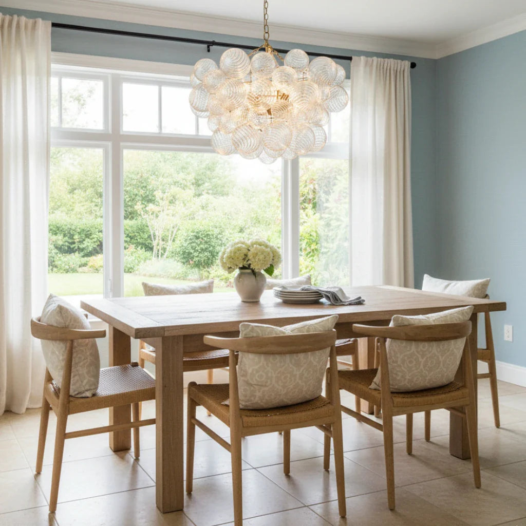 Eleni Clear Ribbed Glass Bubble Chandelier