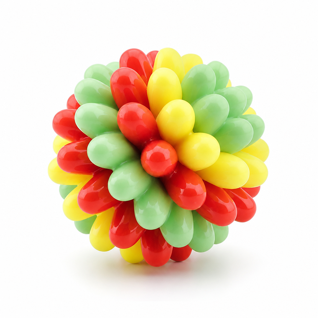 Durable Solid-Core Dental-Cleaning Dog Ball Toy