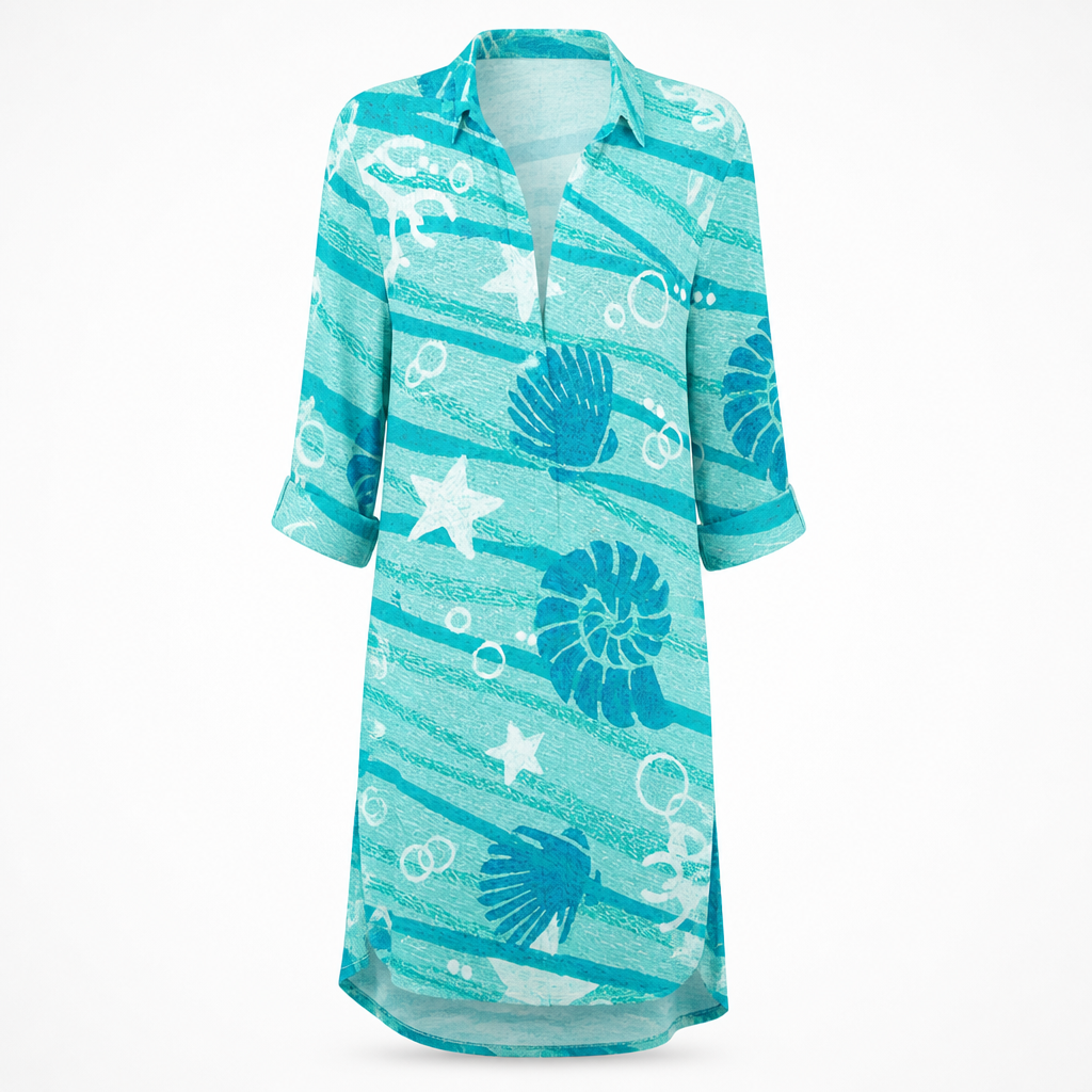 Women's Cotton A-Line Midi Dress | Relaxed Fit | Printed Skirt, Flared Silhouette | Summer Dress, Beach & Garden Party