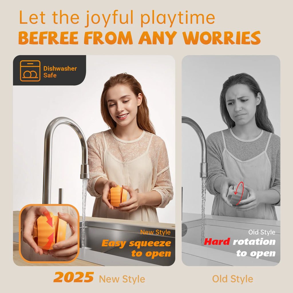 Food-Grade Silicone & Natural Rubber Dog Treat Toy (Ball + Tray)