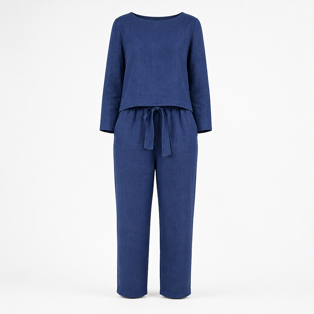 Women's Linen Jumpsuit Set | Relaxed Fit | Eco-Friendly Coordinated Top & Pants | Summer Outfit, Holiday Outfit