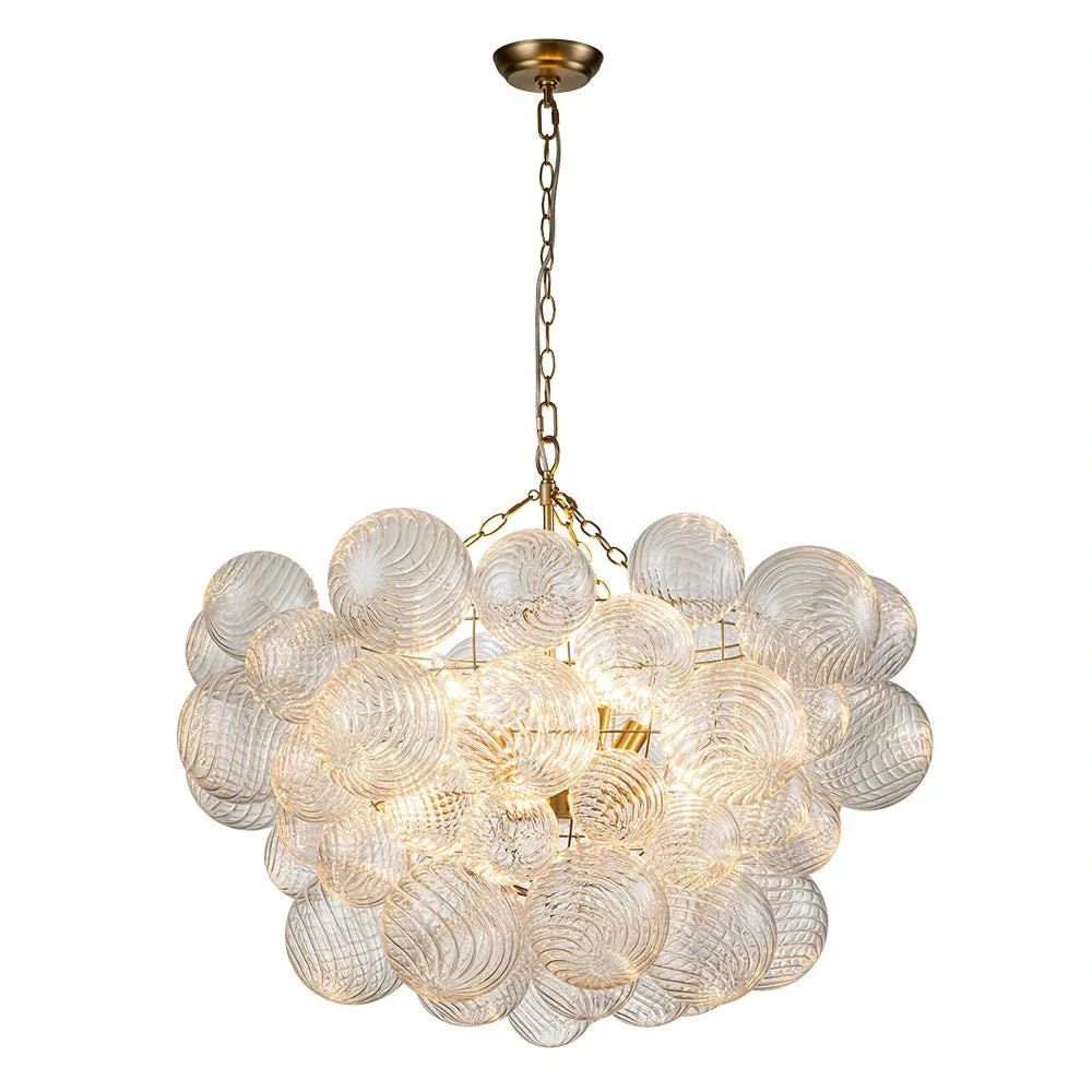 Eleni Clear Ribbed Glass Bubble Chandelier