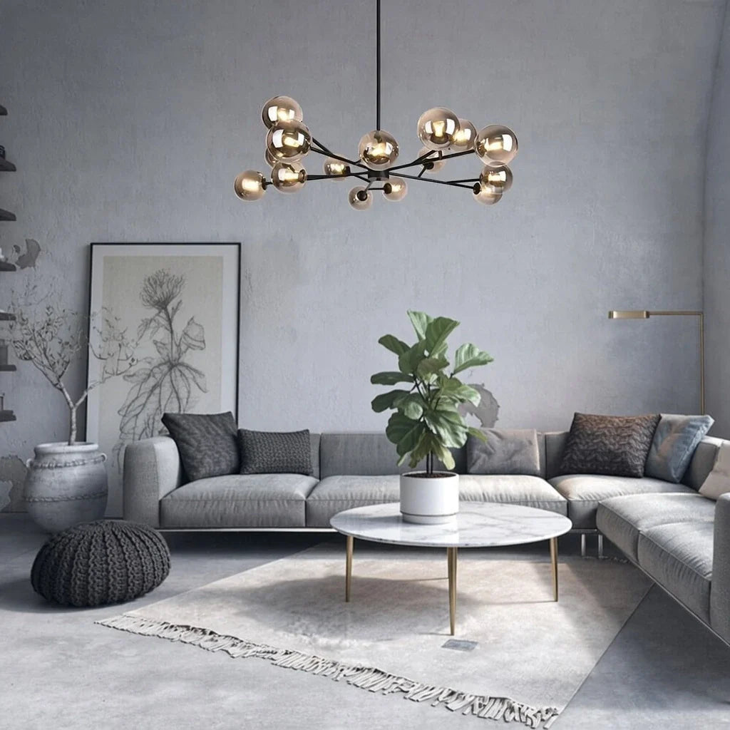 Zinnia 15-Light Mid-Century Bubble Chandelier