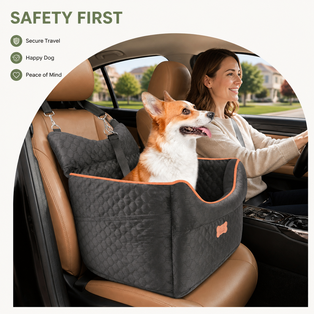 DogBedHouse Elevated Removable & Washable Car Booster Seat