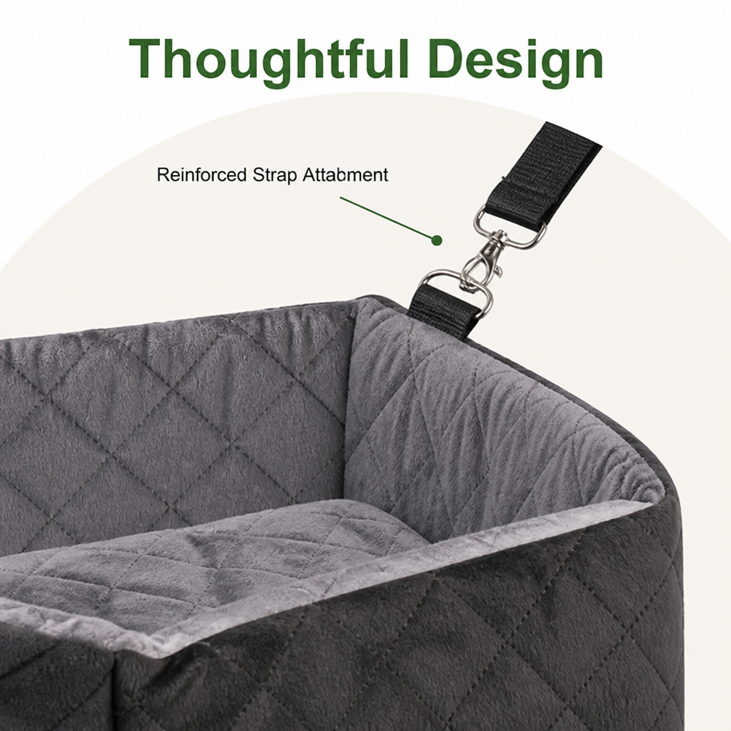 DogBedHouse Washable Plush & Non-Slip Car Seat Booster