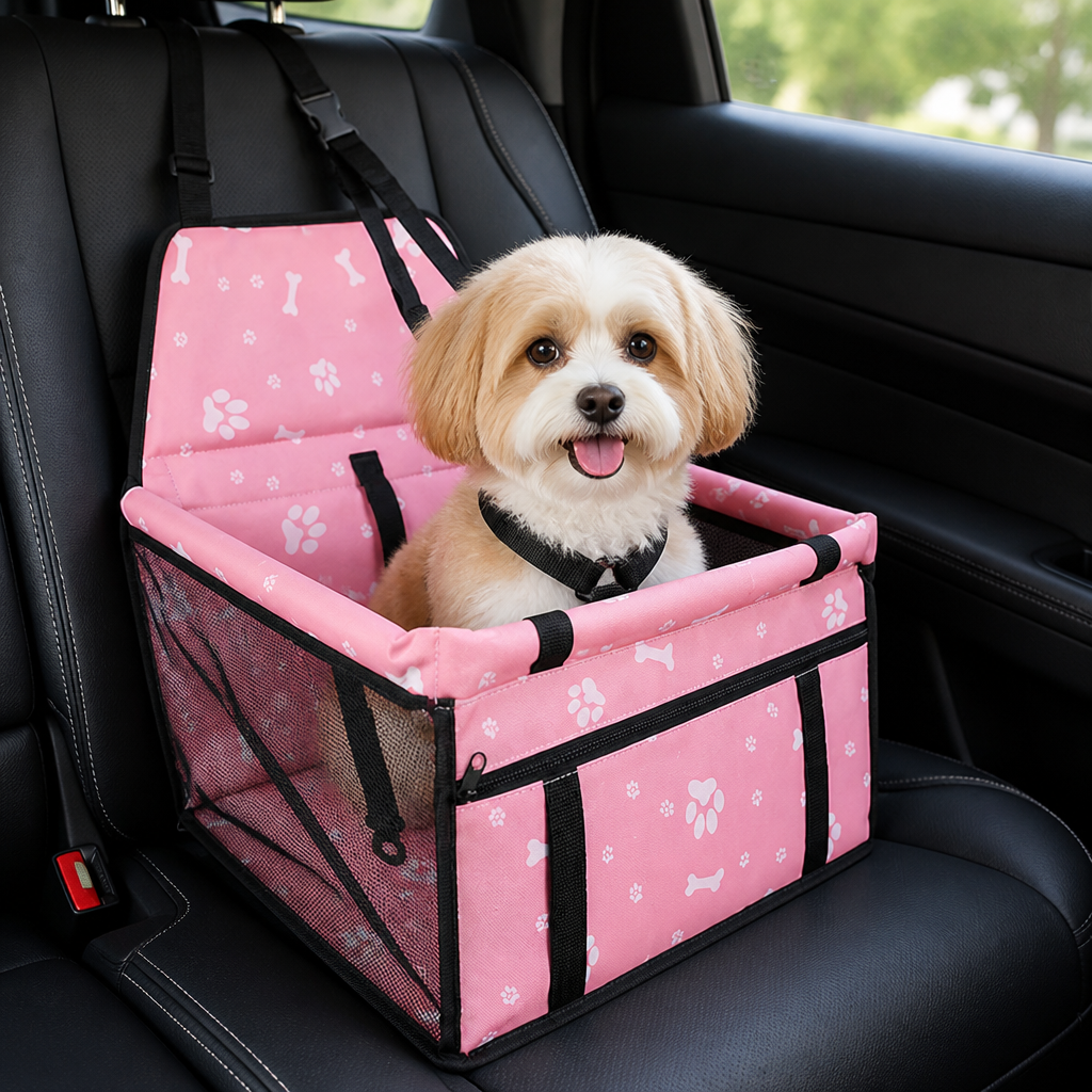 DogBedHouse Seat-Belt Compatible Portable & Breathable Car Booster Seat