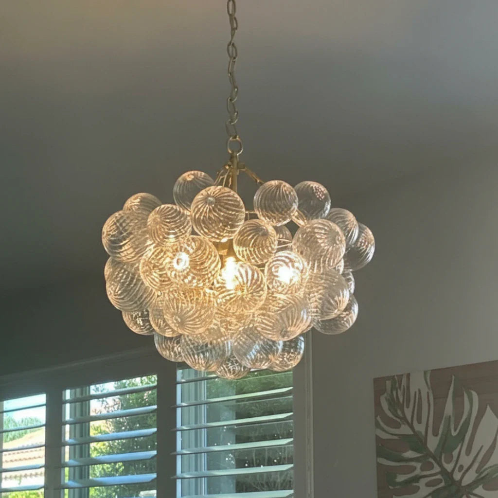Eleni Clear Ribbed Glass Bubble Chandelier