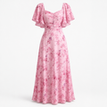 Women's Party Dress | Slim Elegant Style | Lotus Leaf Sleeves
