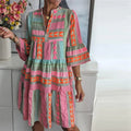 Avencea - Elegant Midi Dress with Striking Pattern