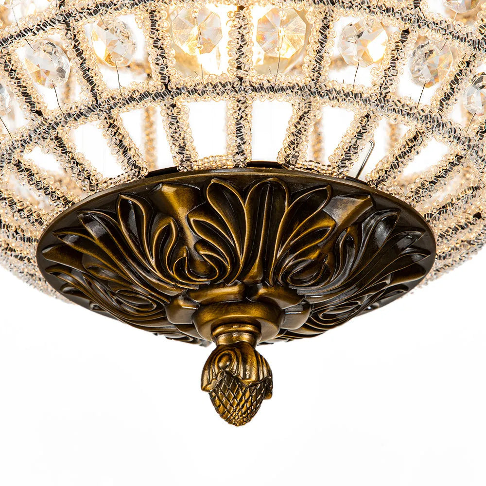 Vera Vintage Antiqued Globe Crystal Chandelier Light