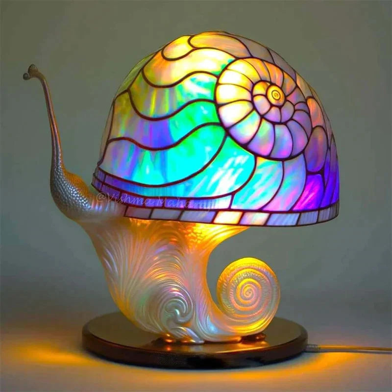 Artistic Table Lamp with Stained Glass – Play of Colors for Your Living Ambiance