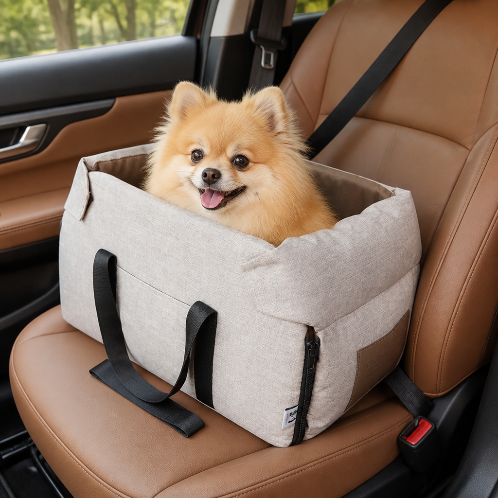 DogBedHouse Portable Waterproof & Washable Car Booster Seat (Removable Pad)