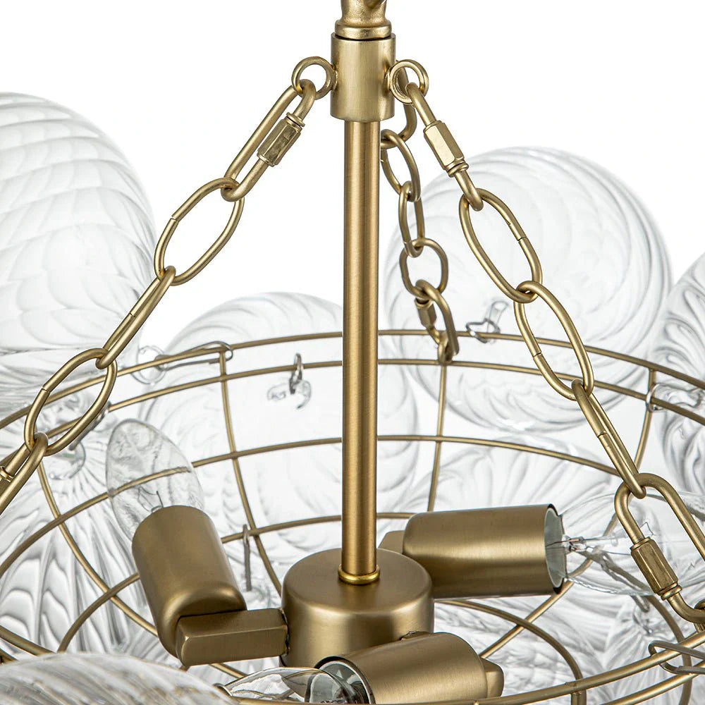 Eleni Clear Ribbed Glass Bubble Chandelier