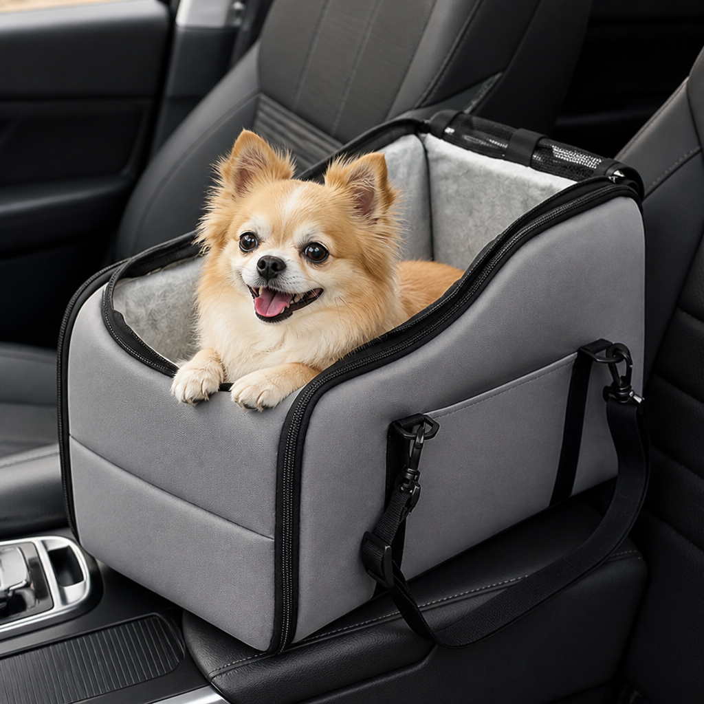 DogBedHouse Safety Leash & Adjustable Dog Car Seat (Up to 12 lb)