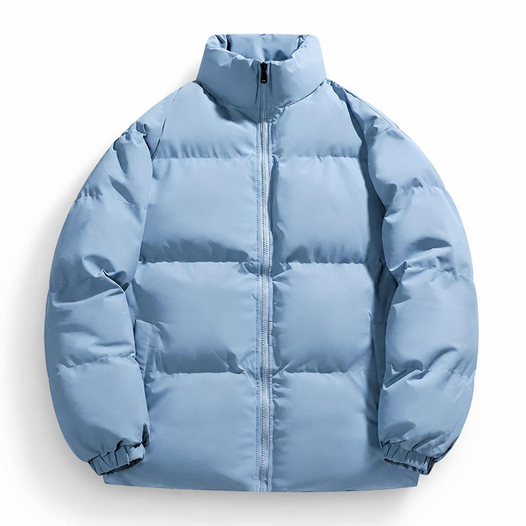 Men's Down Puffer Jacket Down-Filled | Regular Fit | High Collar, Front Zip, Insulated | Winter Coat | Smart Casual