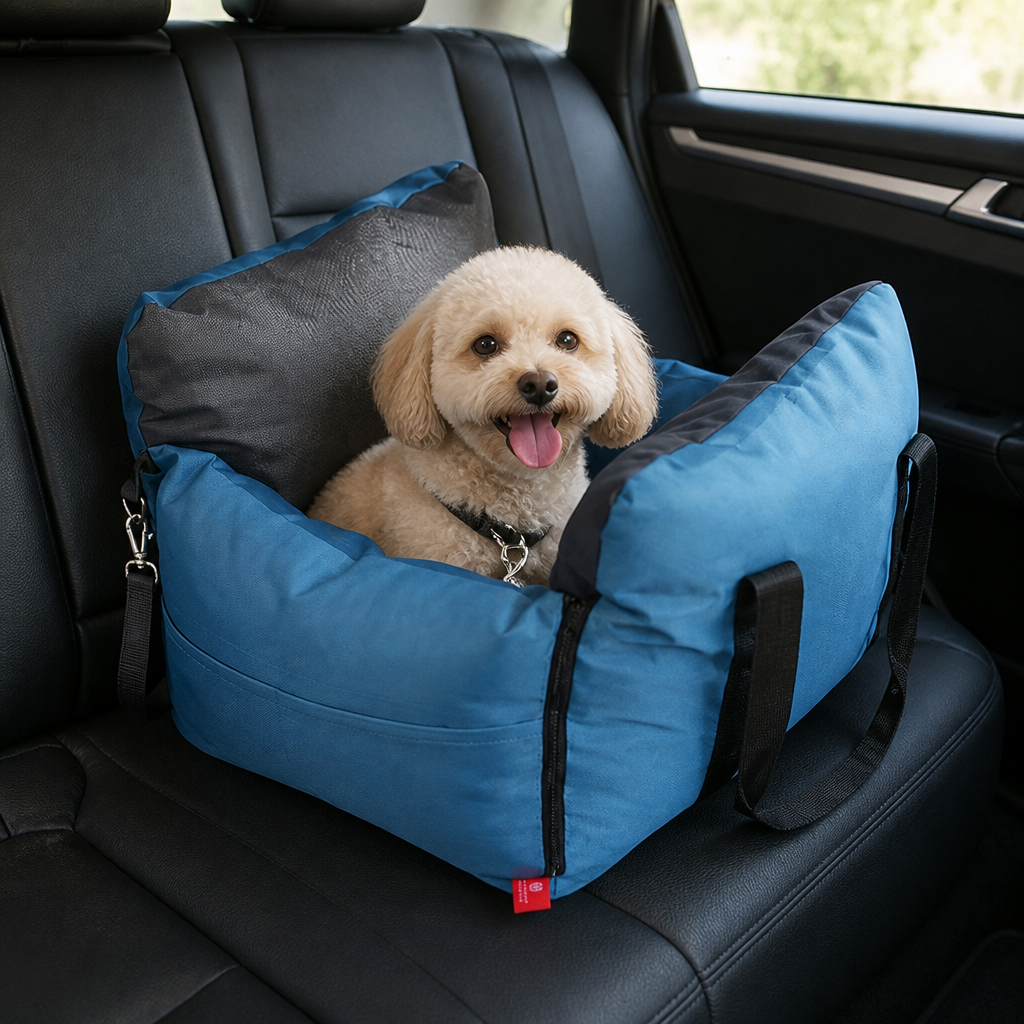 DogBedHouse Breathable Polyester Travel Carrier (Safety Hook & Car Seat Fit)